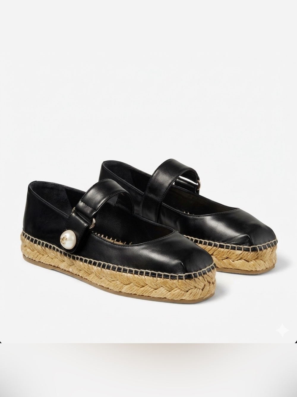 Jimmy choo leather espadrille with pearl New 37